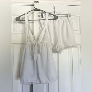 SHEIN White Lace Lounge Set